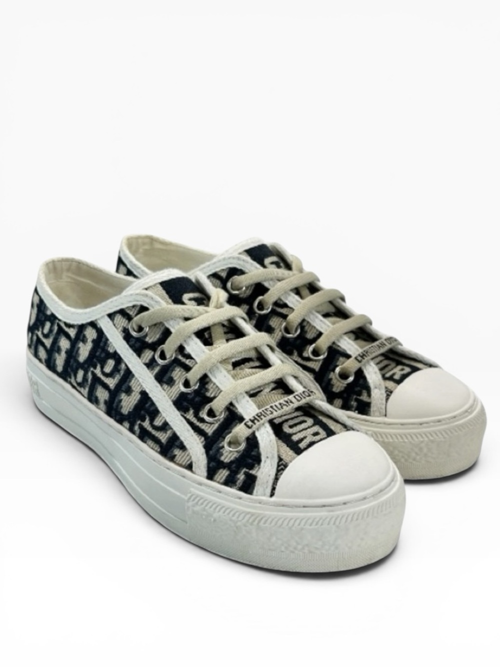 Walk'n'Dior Sneaker Deep Blue Dior Oblique Embroidered Cotton 37
